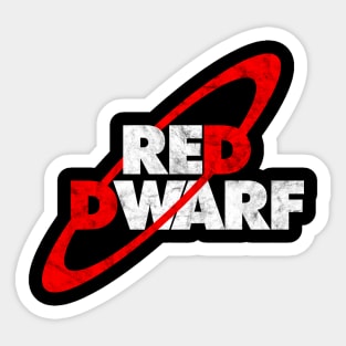 Red Dwarf (original logo, distressed) Sticker